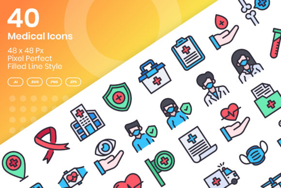 40 Medical Icons - Filled Line: A Designer's Review