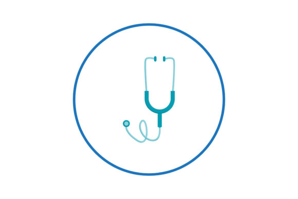 Creative Medical Stethoscope Icon for Embroidery