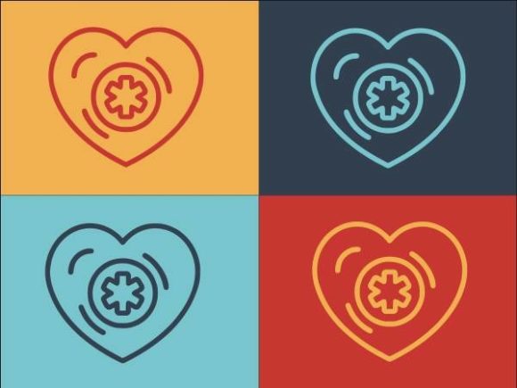Elegant Medical Cross in Heart: A Versatile Embroidery Design