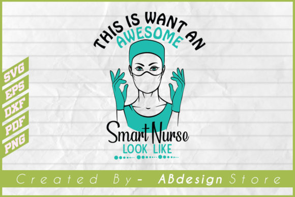 Funny Smart Awesome Nurse T-Shirt Embroidery