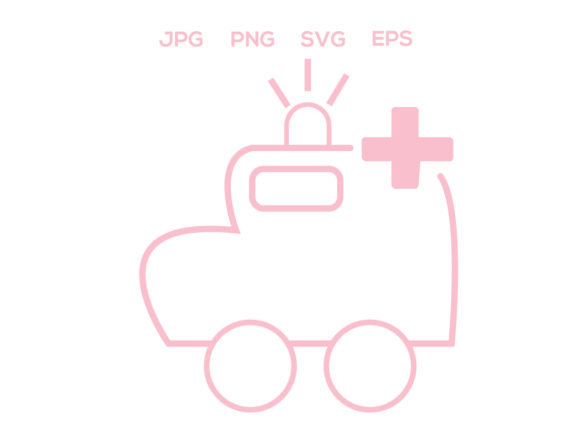 Medical Car Ambulance Icon: A Versatile Design for Embroidery