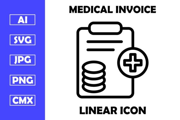 Medical Invoice Vector Line Icon Design