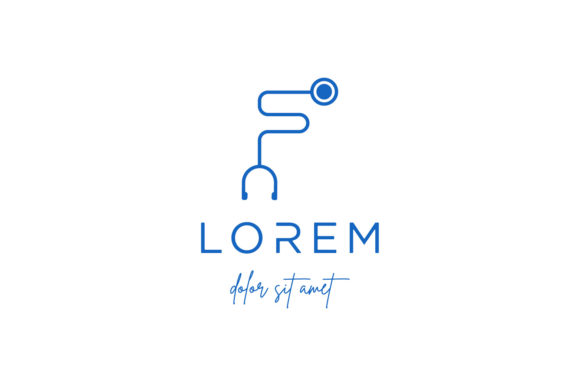 Reviewing the Letter F Stethoscope Medical Logo