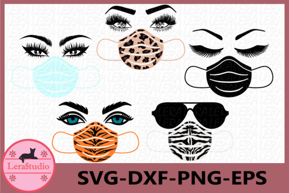 Stylish Face Mask, Eyelashes, Medical Mask Design