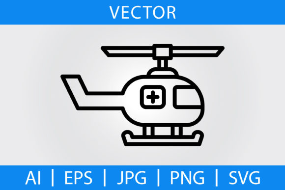 Vector Medical Helicopter Line Icon Review