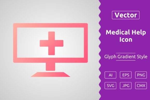 Vector Online Medical Help Gradient Icon